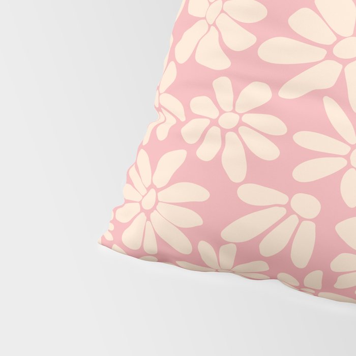 Retro Floral - Pink and Cream Pillow Sham Gallery Image 4