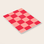 Bright red and peaches pink checkerboard Notebook Gallery Image 3