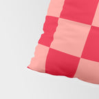 Bright red and peaches pink checkerboard Pillow Sham Gallery Image 4