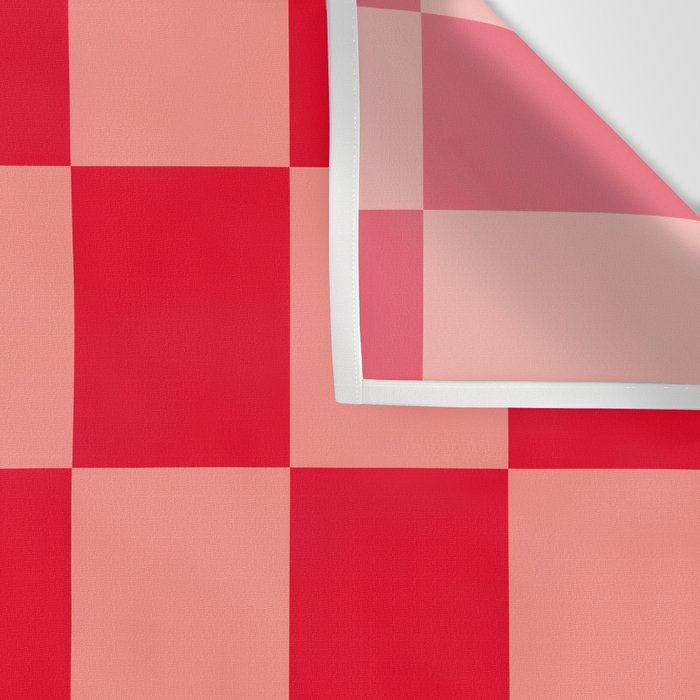 Bright red and peaches pink checkerboard Wall Tapestry Gallery Image 3