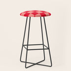 Bright red and peaches pink checkerboard Stool Gallery Image 1