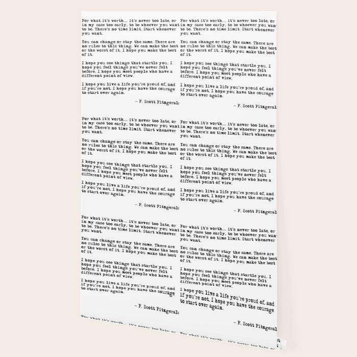 For what it's worth - F Scott Fitzgerald quote Wallpaper Gallery Image 2