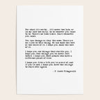 For what it's worth - F Scott Fitzgerald quote Poster Gallery Image 4