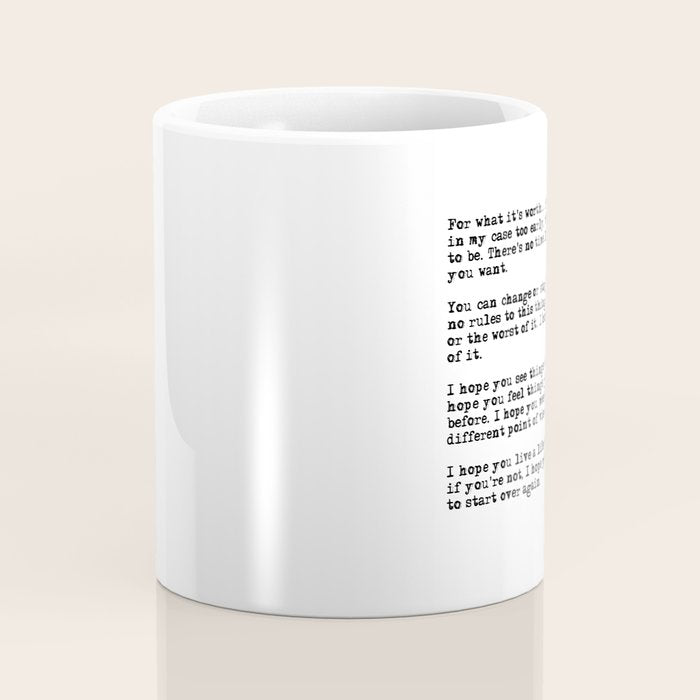 For what it's worth - F Scott Fitzgerald quote Coffee Mug Gallery Image 4