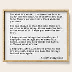 For what it's worth - F Scott Fitzgerald quote Serving Tray Gallery Image 1