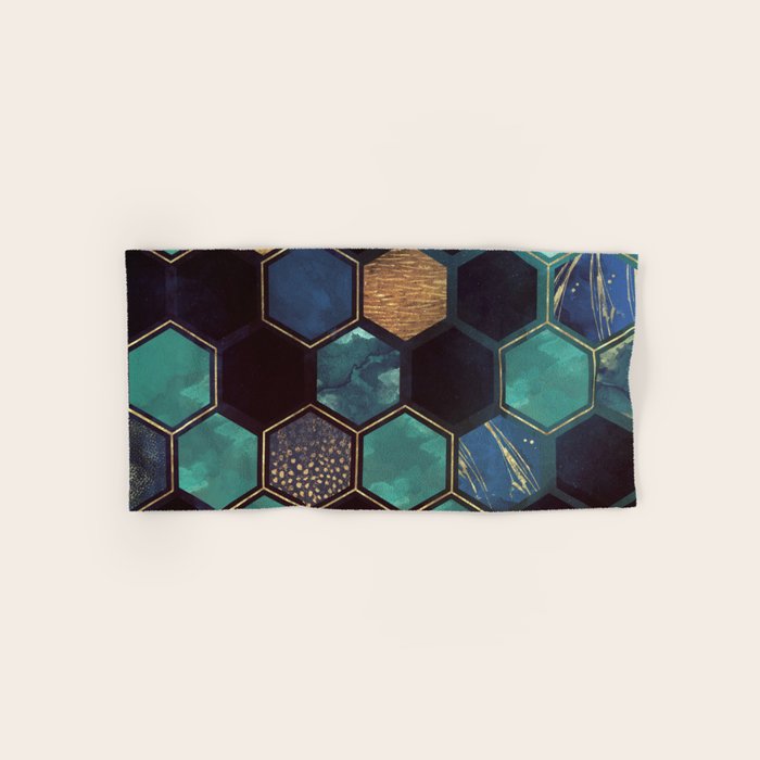 Blue & Gold Bath Towel Gallery Image 1