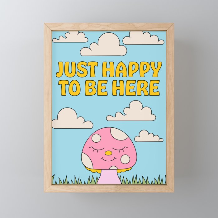 Happy Mushroom Mini Art Print Gallery Image 1