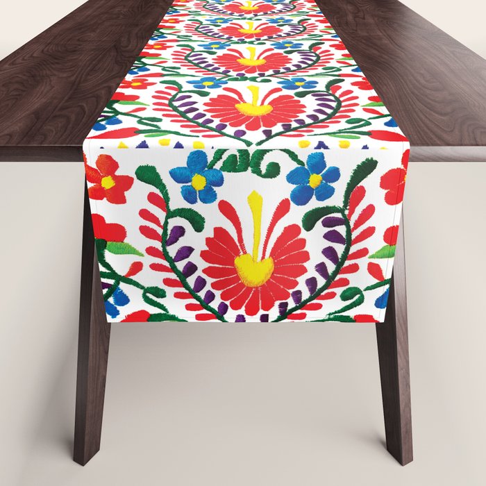 Red Mexican Flower Table Runner Gallery Image 1