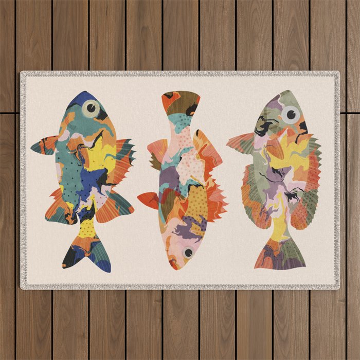 Colorful fish Outdoor Rug Gallery Image 1