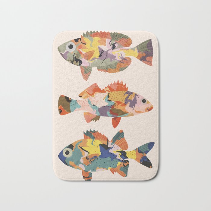 Colorful fish Bath Mat Gallery Image 1