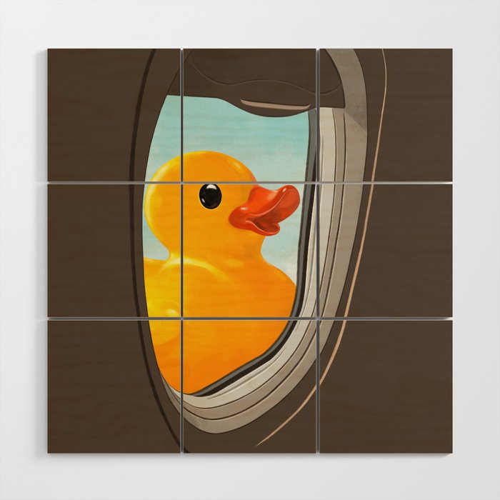 Hello! Yellow Duck Wood Wall Art Gallery Image 1