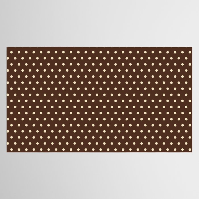 Vintage polka dots baroque brown & cream Tablecloth Gallery Image 2