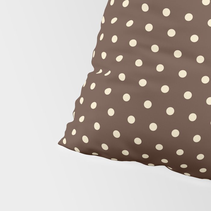 Vintage polka dots baroque brown & cream Pillow Sham Gallery Image 4