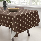 Vintage polka dots baroque brown & cream Tablecloth Gallery Image 3