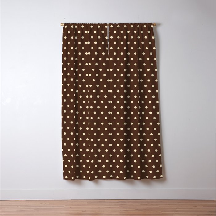 Vintage polka dots baroque brown & cream Window Curtain Gallery Image 3