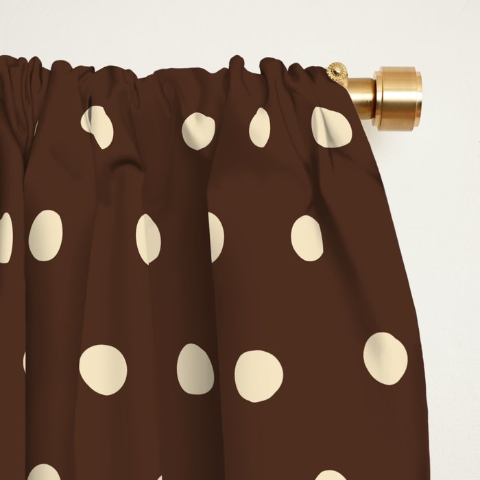 Vintage polka dots baroque brown & cream Window Curtain Gallery Image 2