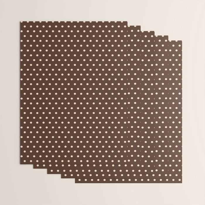 Vintage polka dots baroque brown & cream Wrapping Paper Gallery Image 3