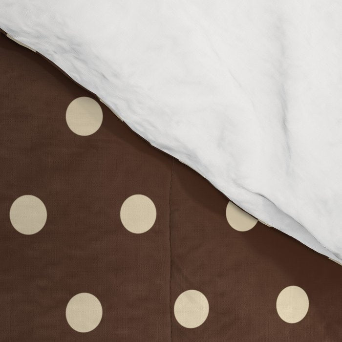 Vintage polka dots baroque brown & cream Comforter Gallery Image 4