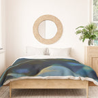 Swans (Night) Central Park, Gapstow Bridge New York by Joseph Stella Duvet Cover Gallery Image 3