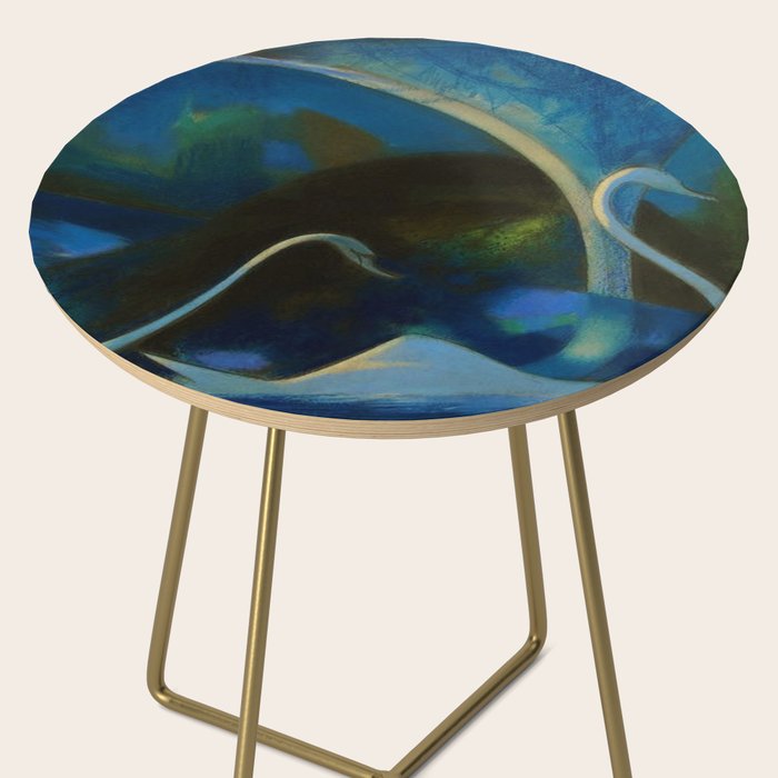 Swans (Night) Central Park, Gapstow Bridge New York by Joseph Stella Side Table Gallery Image 2