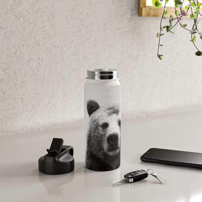 Bear - Black & White Water Bottle Gallery Image 4