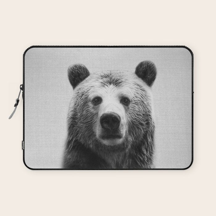 Bear - Black & White Laptop Sleeve Gallery Image 1