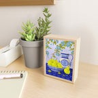Bowl of Pears and Blue Blossoms Mini Art Print Gallery Image 2