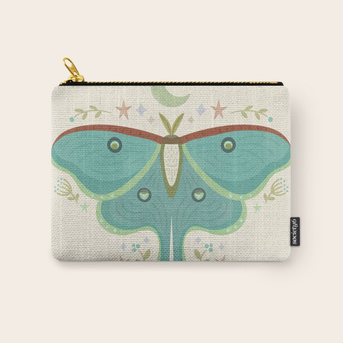 Luna Moth with Moon and Stars Carry All Pouch Gallery Image 1