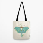 Luna Moth with Moon and Stars Tote Bag Gallery Image 2