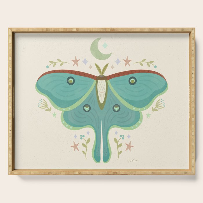 Luna Moth with Moon and Stars Serving Tray Gallery Image 1