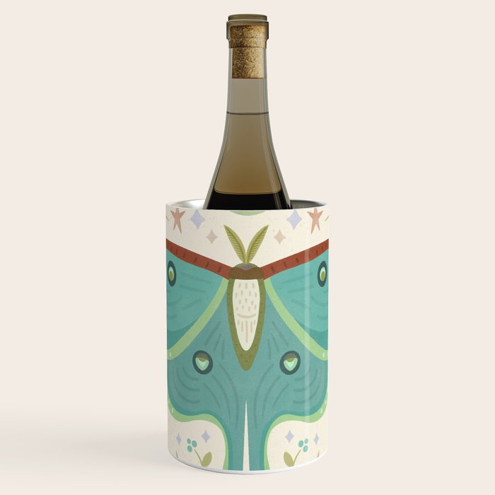 Luna Moth with Moon and Stars Wine Chiller Gallery Image 1