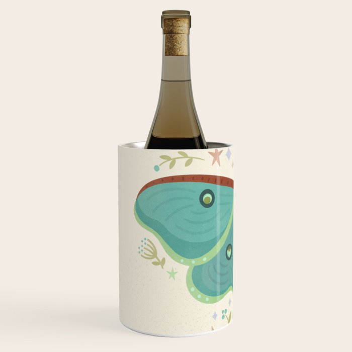 Luna Moth with Moon and Stars Wine Chiller Gallery Image 2