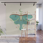 Luna Moth with Moon and Stars Wall Mural Gallery Image 1