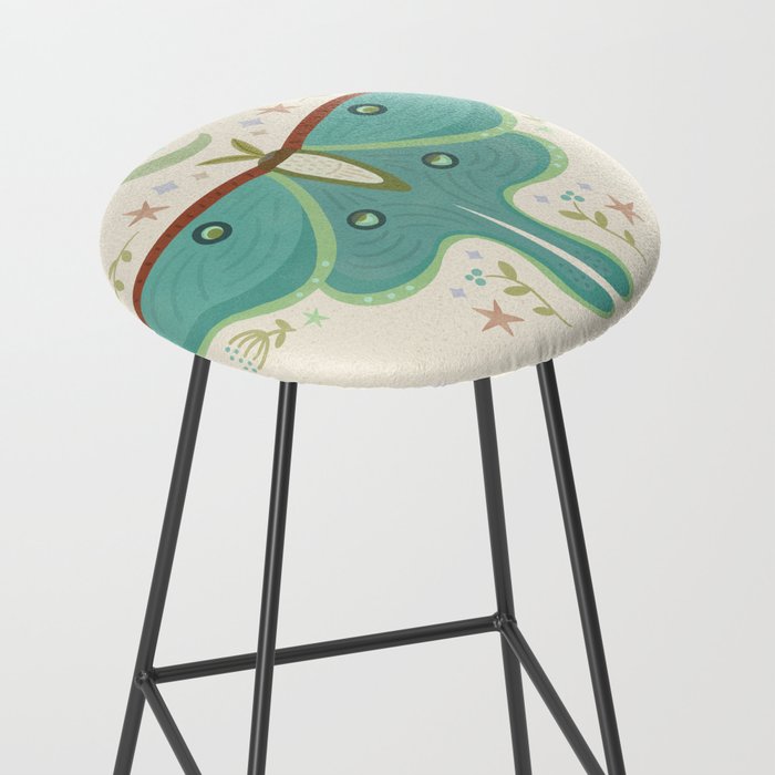 Luna Moth with Moon and Stars Stool Gallery Image 2