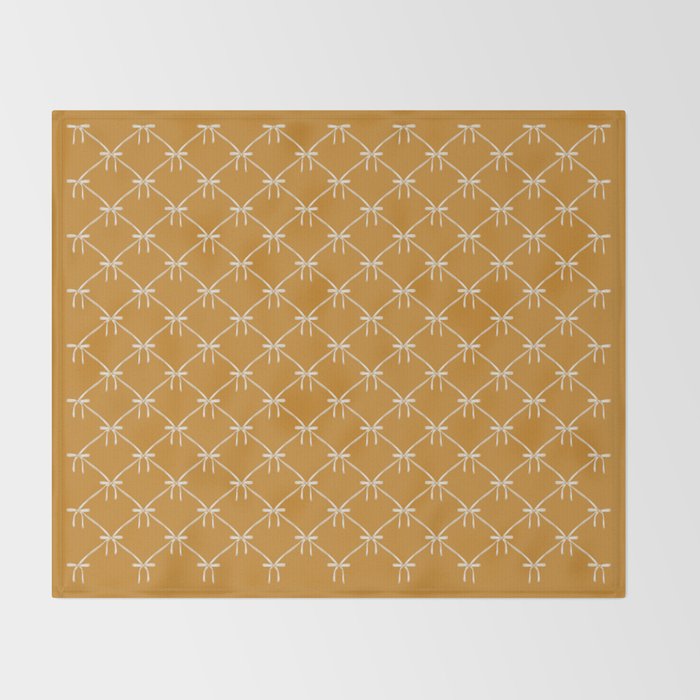 Bows & Ribbons Pattern XVIII Orange Throw Blanket Gallery Image 2