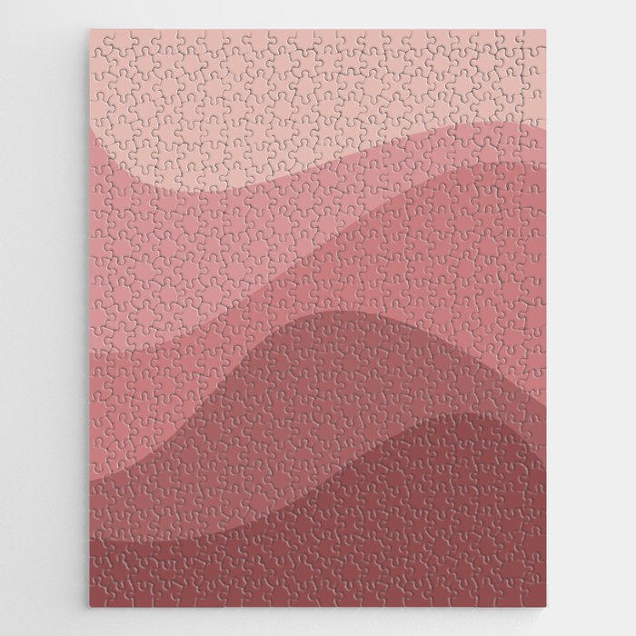 Abstract Color Waves - Pink Tones Jigsaw Puzzle Gallery Image 1