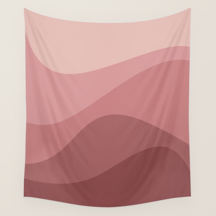 Abstract Color Waves - Pink Tones Wall Tapestry Gallery Image 4
