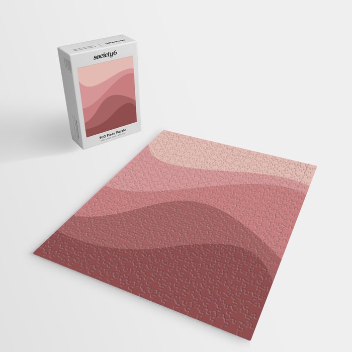 Abstract Color Waves - Pink Tones Jigsaw Puzzle Gallery Image 2