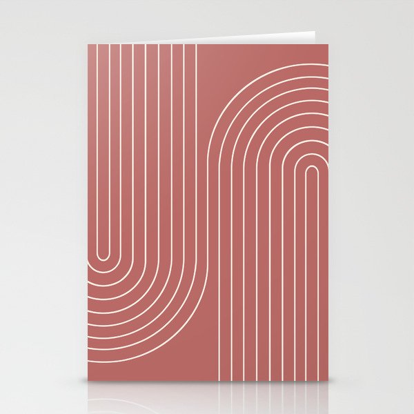 Minimal Line Curvature XXIX Rose Mid Century Modern Arch Abstract Stationery Card Gallery Image 2