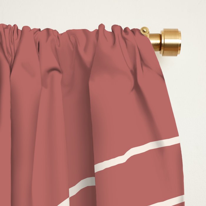 Minimal Line Curvature XXIX Rose Mid Century Modern Arch Abstract Window Curtain Gallery Image 2