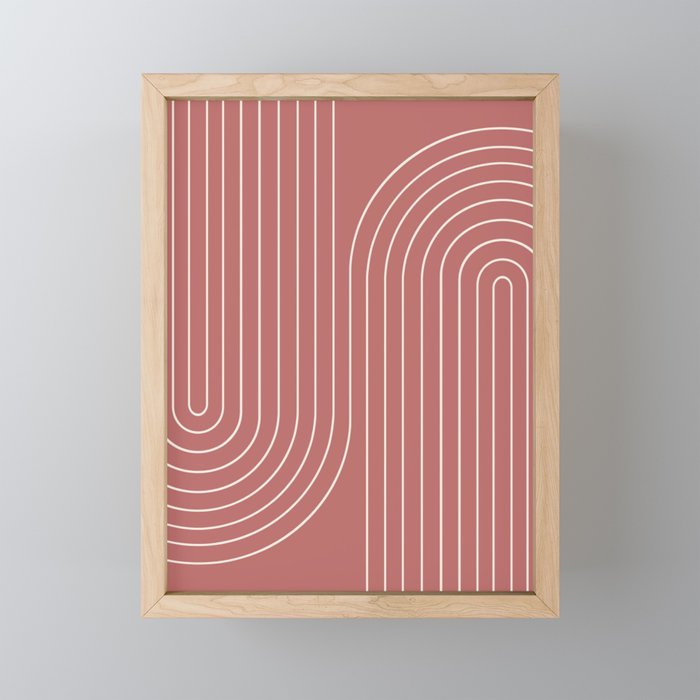Minimal Line Curvature XXIX Rose Mid Century Modern Arch Abstract Mini Art Print Gallery Image 1