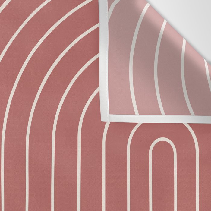 Minimal Line Curvature XXIX Rose Mid Century Modern Arch Abstract Wall Tapestry Gallery Image 3