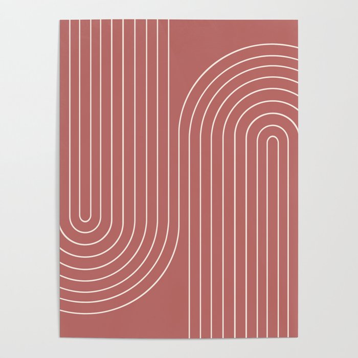 Minimal Line Curvature XXIX Rose Mid Century Modern Arch Abstract Poster Gallery Image 4