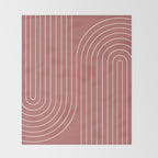 Minimal Line Curvature XXIX Rose Mid Century Modern Arch Abstract Throw Blanket Gallery Image 2