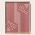 Minimal Line Curvature XXIX Rose Mid Century Modern Arch Abstract Serving Tray Gallery Image 1