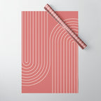 Minimal Line Curvature XXIX Rose Mid Century Modern Arch Abstract Wrapping Paper Gallery Image 1