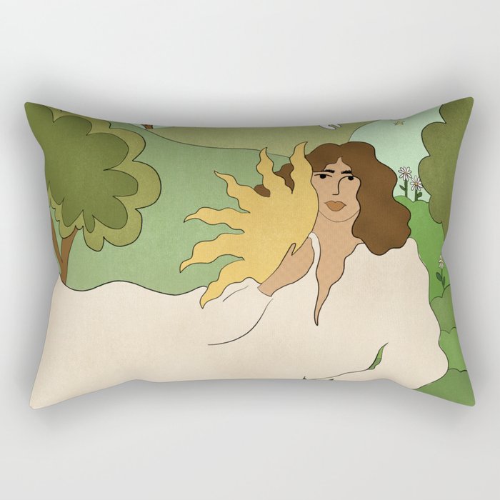Sun in her hands Rectangular Pillow Gallery Image 2