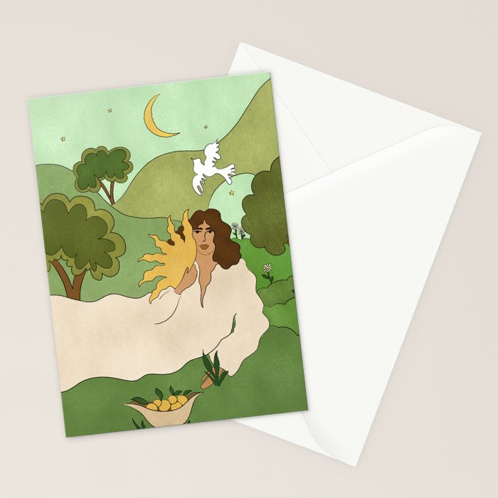 Sun in her hands Stationery Card Gallery Image 2