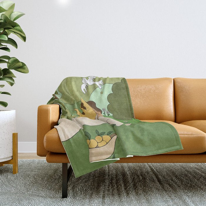 Sun in her hands Throw Blanket Gallery Image 1