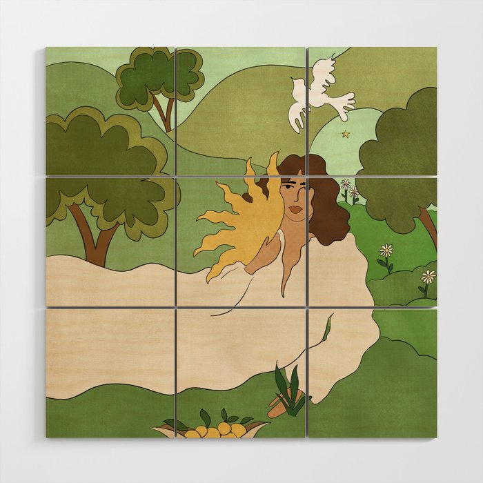 Sun in her hands Wood Wall Art Gallery Image 1